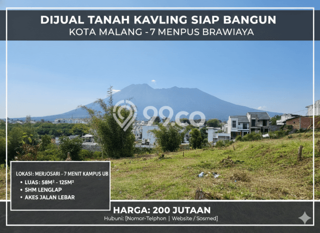 Tanah Kavling Dijual di Merjosari, Malang dengan Luas Tanah 54m2 Tanah Kavling Dijual di Merjosari, Malang dengan Luas Tanah 54m2