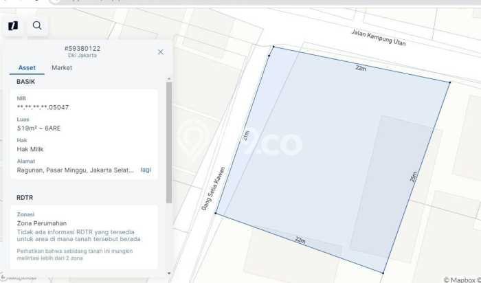 Tanah Dijual di Jakarta Selatan Seluas 519m2 Strategis Tanah Dijual di Jakarta Selatan Seluas 519m2 Strategis