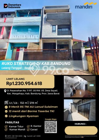 Ruko Strategis Kawasan Margahayu, Luas 219m2m², Kawasan Bisnis, Tingkat Keramaian Tinggi Ruko Strategis Kawasan Margahayu, Luas 219m2m², Kawasan Bisnis, Tingkat Keramaian Tinggi