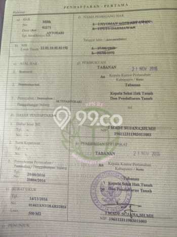 Untuk Dijual Tanah 500m2 di Antosari, Tabanan Untuk Dijual Tanah 500m2 di Antosari, Tabanan