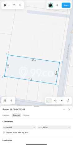 Untuk Dijual Tanah 1080m2 di Legian, Badung Untuk Dijual Tanah 1080m2 di Legian, Badung