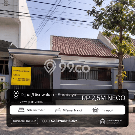 Jual Rumah Eksklusif 5 KT di Kutisari, Surabaya Jual Rumah Eksklusif 5 KT di Kutisari, Surabaya