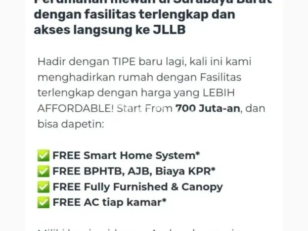 Rumah Dengan Harga Terbaik 2 Kamar Tidur Lokasi Strategis di Jantung Kota Citraland, Surabaya Rumah Dengan Harga Terbaik 2 Kamar Tidur Lokasi Strategis di Jantung Kota Citraland, Surabaya