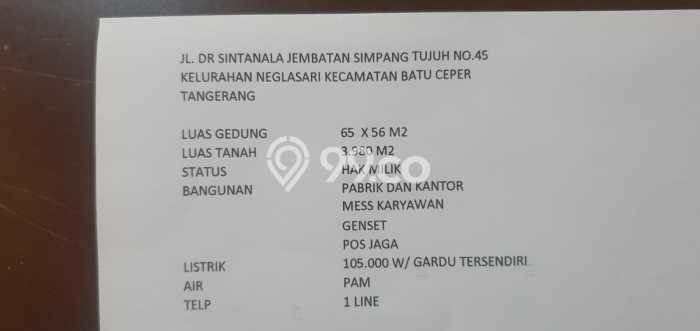 INVESTASI POTENSIAL! Kantor di Batu Ceper, Luas 3640m², Kawasan Bisnis INVESTASI POTENSIAL! Kantor di Batu Ceper, Luas 3640m², Kawasan Bisnis