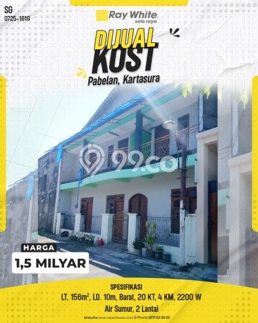 Dijual Segera Kost 20 Kamar, 4 Kamar Mandi di Kartasura, Sukoharjo, Luas 300m2 Dijual Segera Kost 20 Kamar, 4 Kamar Mandi di Kartasura, Sukoharjo, Luas 300m2
