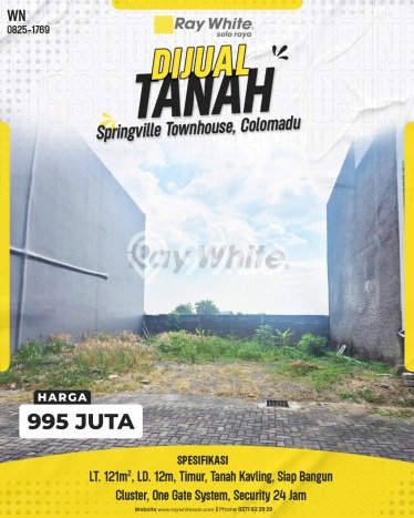 Tanah Kavling Dijual di Klodran, Karanganyar dengan Luas Tanah 121m2 Tanah Kavling Dijual di Klodran, Karanganyar dengan Luas Tanah 121m2