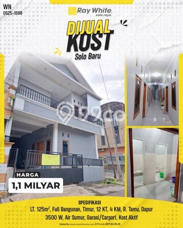 Rumah Kost Dijual Lokasi Grogol, Solo, 12 Kamar Tidur, 4 Kamar Mandi, 250m2 Rumah Kost Dijual Lokasi Grogol, Solo, 12 Kamar Tidur, 4 Kamar Mandi, 250m2