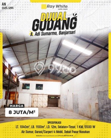 Unit Gudang Dijual di Nusukan Solo Luas Bangunan 1100m2 Unit Gudang Dijual di Nusukan Solo Luas Bangunan 1100m2