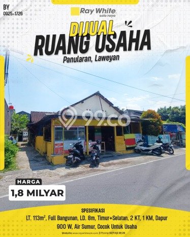 FOR SALE! Komersial di Laweyan Surakarta, LT 113m2, LB 113m2 FOR SALE! Komersial di Laweyan Surakarta, LT 113m2, LB 113m2
