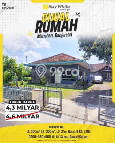 Siap Huni Rumah Mewah 8 Kamar di Manahan Dekat ke Mana Saja Siap Huni Rumah Mewah 8 Kamar di Manahan Dekat ke Mana Saja