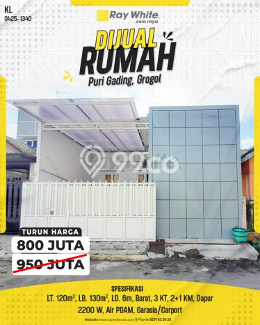 Jual Rumah Favorit Siap Huni LB 130m2 di Grogol, Solo Jual Rumah Favorit Siap Huni LB 130m2 di Grogol, Solo