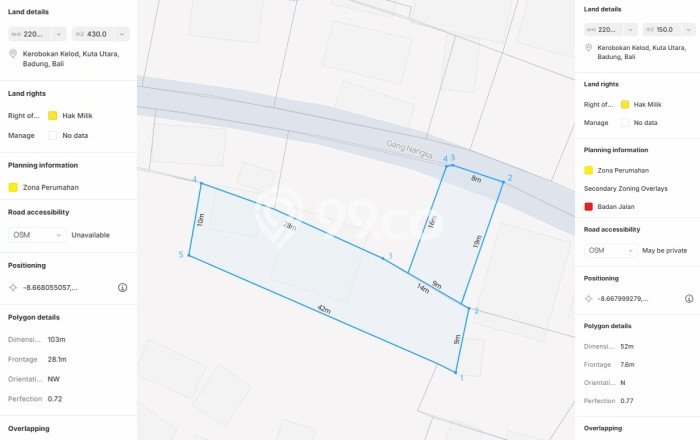Tanah Dijual Area Strategis di Kerobokan Kelod Badung 580m2 Tanah Dijual Area Strategis di Kerobokan Kelod Badung 580m2
