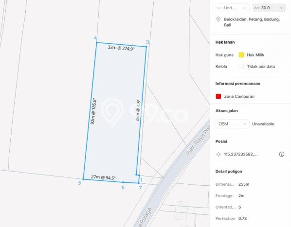Tanah untuk Dijual Lokasi Petang, Badung Luas 3000m2 SHM Tanah untuk Dijual Lokasi Petang, Badung Luas 3000m2 SHM