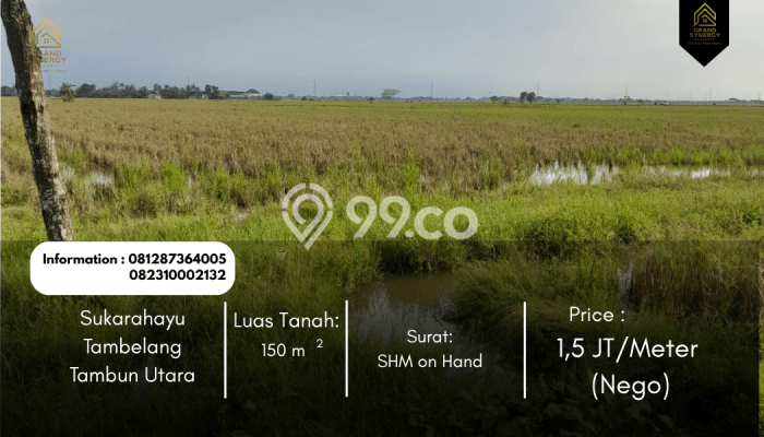 Tanah untuk Dijual di Tambelang Bekasi Luas 150m2 Tanah untuk Dijual di Tambelang Bekasi Luas 150m2