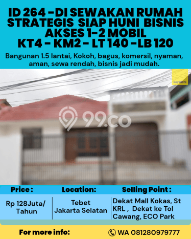 Rumah Disewakan Jakarta Selatan LT 140m2 LB 120m2 Kawasan Menteng Dalam Rumah Disewakan Jakarta Selatan LT 140m2 LB 120m2 Kawasan Menteng Dalam