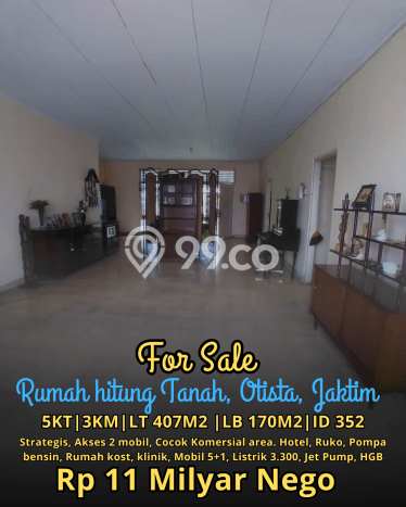 Ready to Use! Luxury House LT 402m2 Desain Elegan di Otista Ready to Use! Luxury House LT 402m2 Desain Elegan di Otista