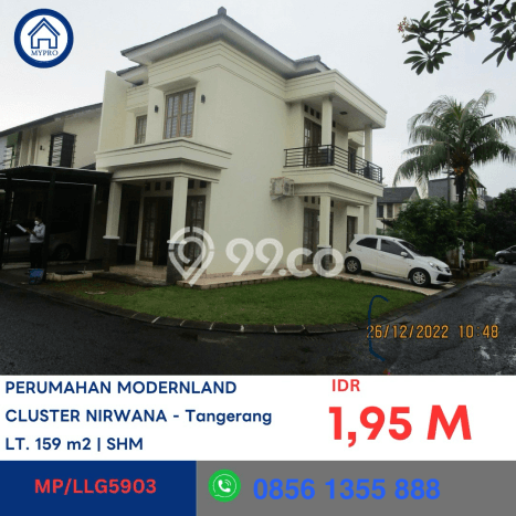 Rumah Modern 4 KT LT 159m2 di Modernland Rumah Modern 4 KT LT 159m2 di Modernland