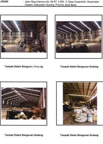 Unit Gudang Dijual di Subang Subang Luas Tanah 9360m2, Luas Bangunan 4930m2 Unit Gudang Dijual di Subang Subang Luas Tanah 9360m2, Luas Bangunan 4930m2