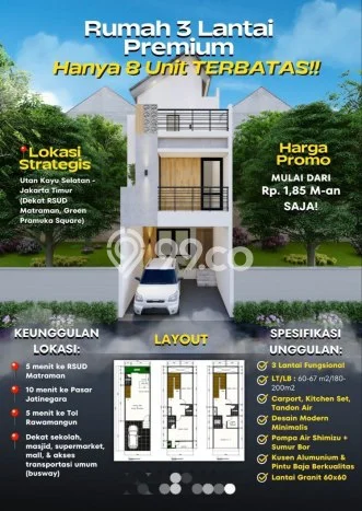 Dijual Rumah Eksklusif 4 KT di Utan Kayu, Jakarta Timur Dijual Rumah Eksklusif 4 KT di Utan Kayu, Jakarta Timur