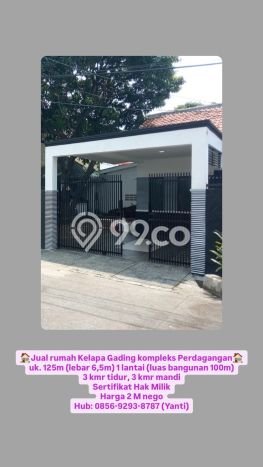 Rumah Modern Cantik 3 KT Siap Huni di Kelapa Gading Rumah Modern Cantik 3 KT Siap Huni di Kelapa Gading