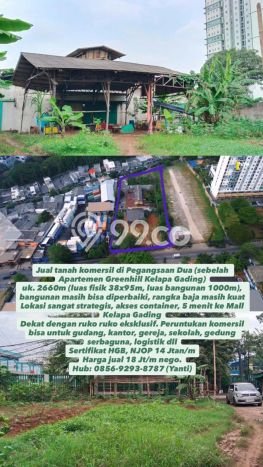 Dijual Tanah 2660m2 di Pegangsaan, Jakarta Utara Dijual Tanah 2660m2 di Pegangsaan, Jakarta Utara