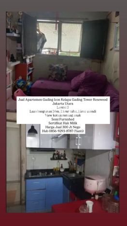 Apartemen Minimalis di Kelapa Gading Jakarta Utara dengan 2 KT & 1 KM Apartemen Minimalis di Kelapa Gading Jakarta Utara dengan 2 KT & 1 KM