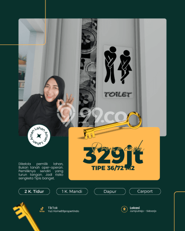 Dijual Rumah Siap Huni di Sukodono Sidoarjo Harga Rp 329 Juta LT 72m2 Dijual Rumah Siap Huni di Sukodono Sidoarjo Harga Rp 329 Juta LT 72m2
