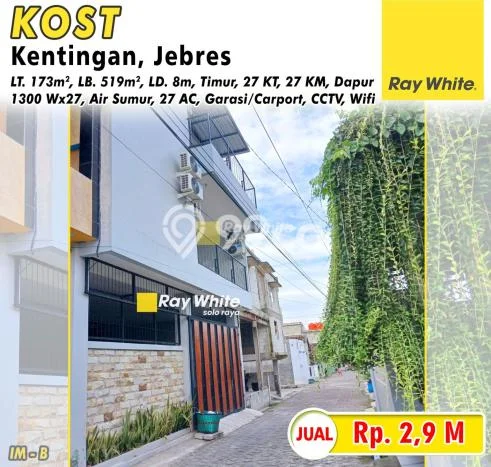 Aset Investasi! Rumah Kost Dijual di Jebres, Surakarta, 27 KT, 27 KM, Luas 519m2 Aset Investasi! Rumah Kost Dijual di Jebres, Surakarta, 27 KT, 27 KM, Luas 519m2