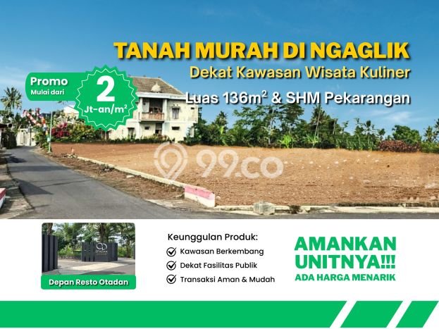 Tanah Dijual Area Strategis di Sleman Yogyakarta 136m2 Tanah Dijual Area Strategis di Sleman Yogyakarta 136m2