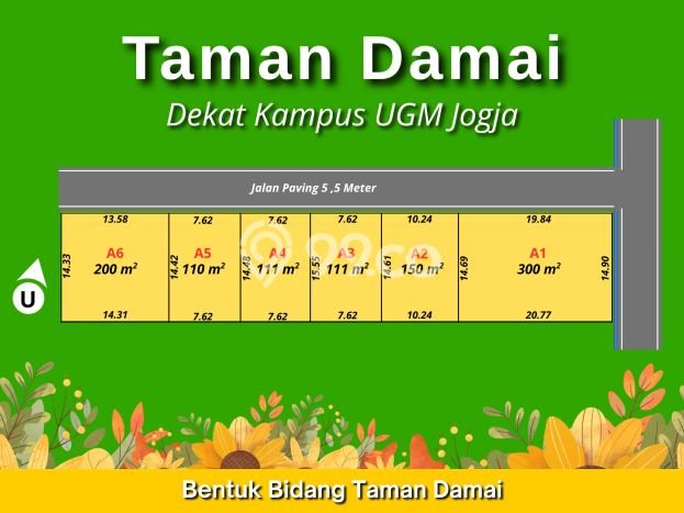 Tanah untuk Dijual Lokasi Sleman, Sleman Luas 110m2 SHM Tanah untuk Dijual Lokasi Sleman, Sleman Luas 110m2 SHM