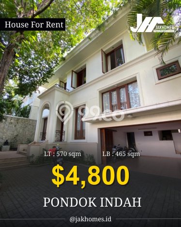 Hunian Modern dengan LT 570m2 & LB 465m2 Disewakan di Pondok Indah Hunian Modern dengan LT 570m2 & LB 465m2 Disewakan di Pondok Indah
