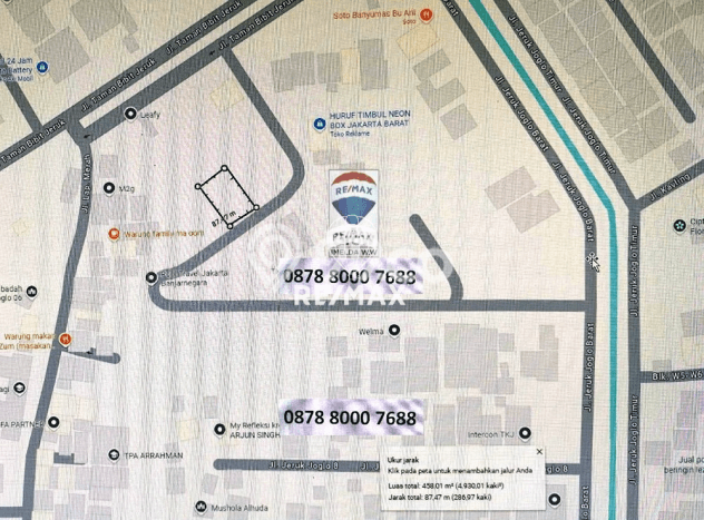 Dijual Tanah di Kembangan Jakarta Barat Luas 450m2 - Dijual Tanah di Kembangan Jakarta Barat Luas 450m2 -