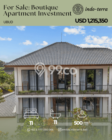 Unit Apartemen Eksklusif Dijual di Ubud dengan 11 Kamar Tidur Unit Apartemen Eksklusif Dijual di Ubud dengan 11 Kamar Tidur