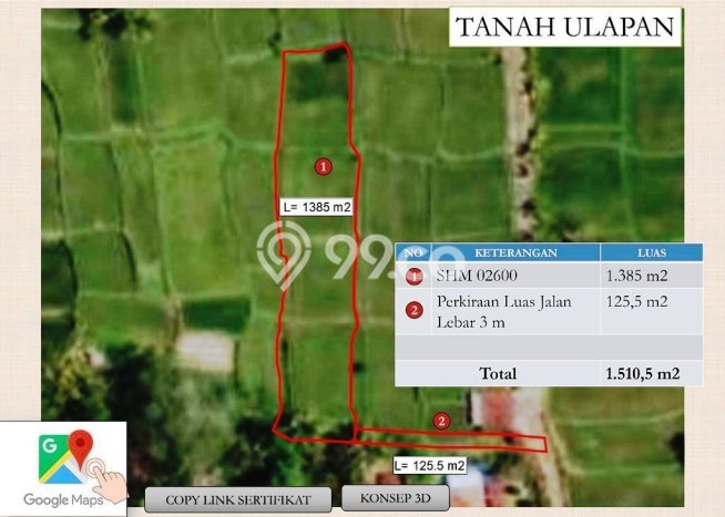 Untuk Dijual Tanah di Payangan Gianyar Luas 1385m2 SHM Untuk Dijual Tanah di Payangan Gianyar Luas 1385m2 SHM
