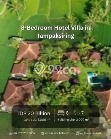 Vila di Tampaksiring, Luas 3000m2m², Dekat dengan transportasi umum Vila di Tampaksiring, Luas 3000m2m², Dekat dengan transportasi umum