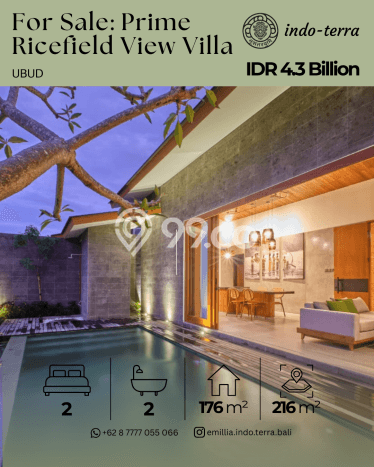Vila di Ubud, Luas 216m2m², Kawasan Asri untuk tempat tinggal Vila di Ubud, Luas 216m2m², Kawasan Asri untuk tempat tinggal