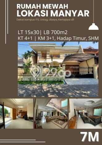 Rumah Mewah LB 700m2 Siap Huni Desain Elegan di Manyar, Surabaya Rumah Mewah LB 700m2 Siap Huni Desain Elegan di Manyar, Surabaya
