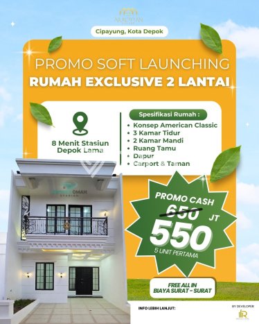 Rumah Strategis Modern Lb 70m2 di Cipayung, Depok Rumah Strategis Modern Lb 70m2 di Cipayung, Depok