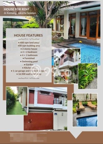 Disewakan! Rumah 4 Kamar Tidur &
4 Kamar Mandi di Kemang, Jakarta Selatan Disewakan! Rumah 4 Kamar Tidur &
4 Kamar Mandi di Kemang, Jakarta Selatan