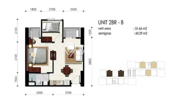 Untuk Dijual Apartemen 2 KT & 1 KM di Jakarta Selatan Area Strategis Untuk Dijual Apartemen 2 KT & 1 KM di Jakarta Selatan Area Strategis