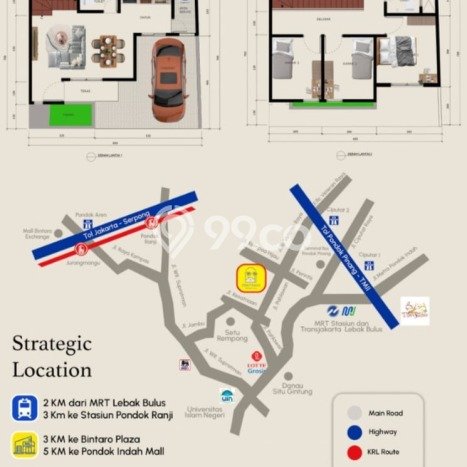 Rumah Modern 3 Kamar LT 52m2 di Rempoa Ciputat Timur Rumah Modern 3 Kamar LT 52m2 di Rempoa Ciputat Timur