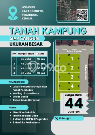 Kavling Tanah untuk Dijual di Kendal, Kendal, Luas 90m2 Kavling Tanah untuk Dijual di Kendal, Kendal, Luas 90m2