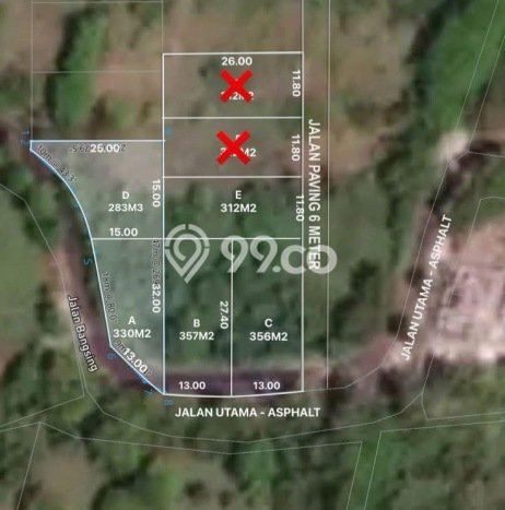Tanah Dijual di Badung Seluas 283m2 Strategis Tanah Dijual di Badung Seluas 283m2 Strategis