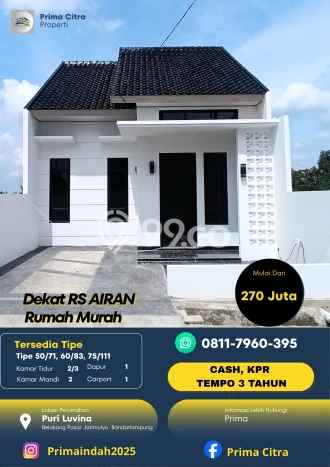 Rumah Sederhana Dijual Lokasi Tanjung Senang 2 Kamar dengan LT 71m2 Rumah Sederhana Dijual Lokasi Tanjung Senang 2 Kamar dengan LT 71m2