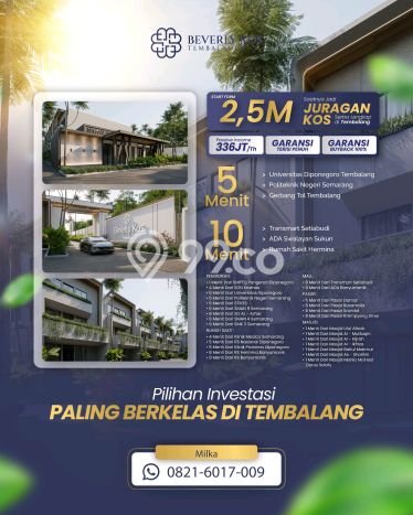Kost Dijual Lokasi Tembalang, Semarang, Spesifikasi 12 Kamar Tidur dan Luas 192m2 Kost Dijual Lokasi Tembalang, Semarang, Spesifikasi 12 Kamar Tidur dan Luas 192m2