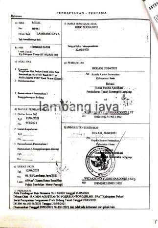 Lahan Investasi Lokasi Tambun Selatan Bekasi SHM Lahan Investasi Lokasi Tambun Selatan Bekasi SHM