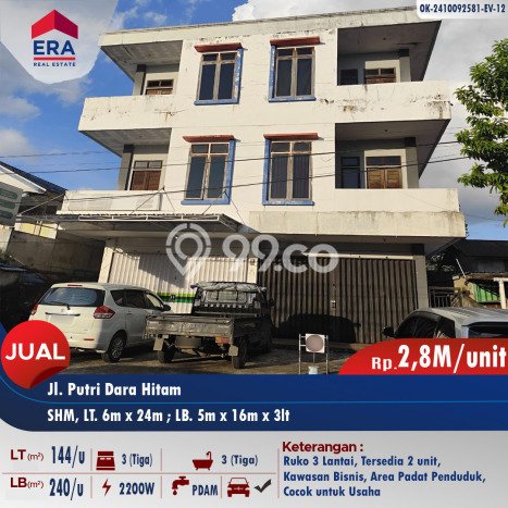 Unit Ruko Dijual di Pontianak Kota Pontianak Luas Tanah 144m2, Luas Bangunan 240m2 Unit Ruko Dijual di Pontianak Kota Pontianak Luas Tanah 144m2, Luas Bangunan 240m2