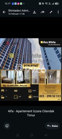 Apartemen Disewakan 2 Kamar Murah Siap Huni di Jakarta Selatan, Luas 108m2 Apartemen Disewakan 2 Kamar Murah Siap Huni di Jakarta Selatan, Luas 108m2