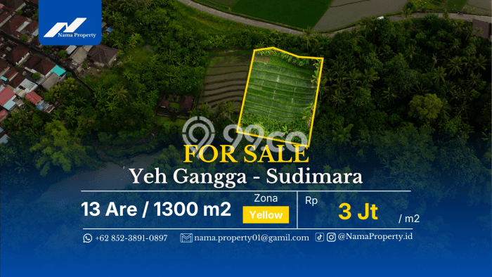 Tanah Dijual di Tabanan Seluas 1300m2 Strategis Tanah Dijual di Tabanan Seluas 1300m2 Strategis