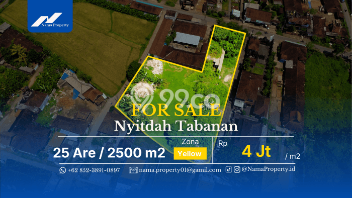 Lahan Dijual Lokasi Strategis di Tabanan dengan Luas 2500m2 Lahan Dijual Lokasi Strategis di Tabanan dengan Luas 2500m2